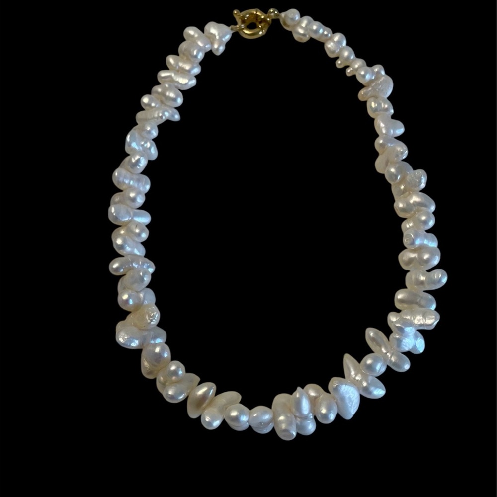 Biwa Stick Pearl Necklace Handmade USA New with Tag - Picture 4 of 6